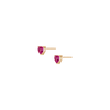 Lab Grown Pink Sapphire Heart Stud Earrings