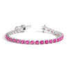 Lab Grown Pink Sapphire Heart Tennis Bracelet