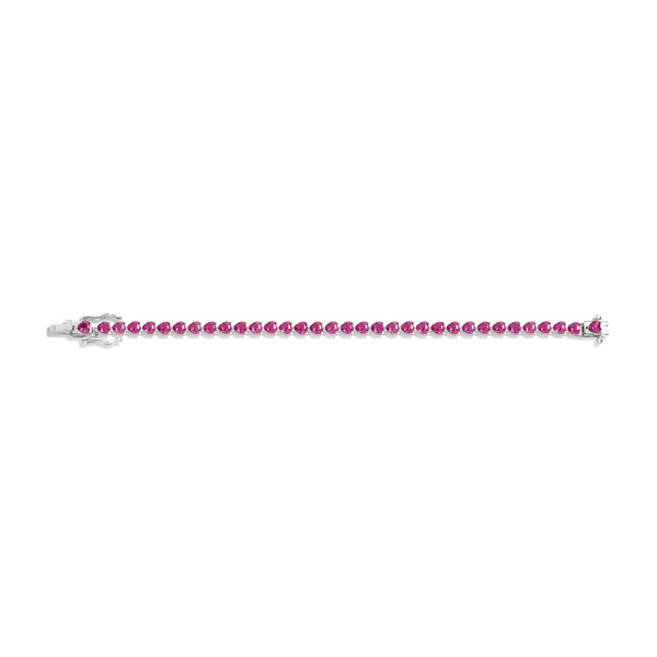 Lab Grown Pink Sapphire Heart Tennis Bracelet