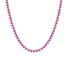 Lab Grown Pink Sapphire Heart Tennis Necklace
