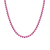 Lab Grown Pink Sapphire Heart Tennis Necklace