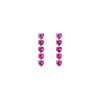 Lab Grown Pink Sapphire Heart Tennis Earrings