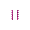Lab Grown Pink Sapphire Heart Tennis Earrings