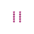 Lab Grown Pink Sapphire Heart Tennis Earrings