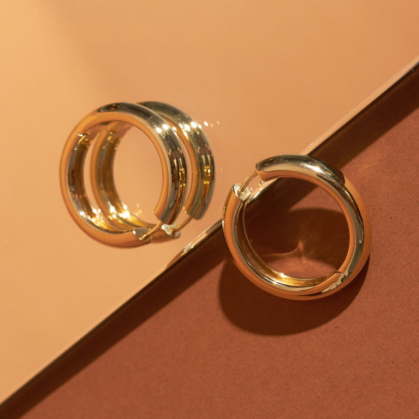 Medium Chunky Hinged Hoop Earrings