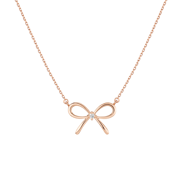 Lab Grown Diamond Bow Necklace