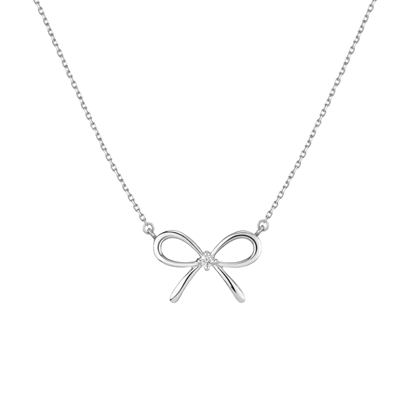 Lab Grown Diamond Bow Necklace