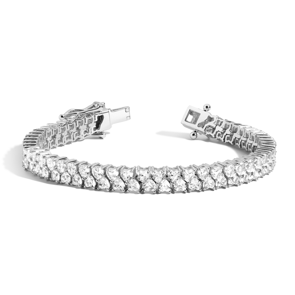 Lab Grown White Sapphire Love Affair Tennis Bracelet