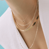 Solid Gold Herringbone Chain Necklace