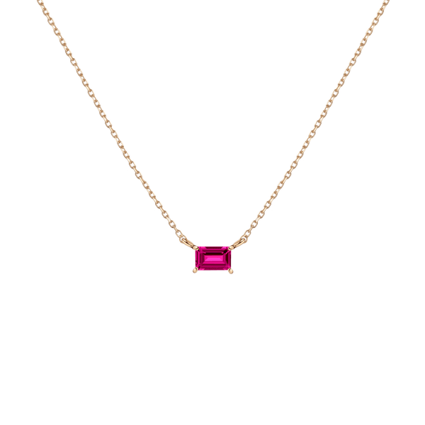 Birthstone Baguette Necklace