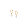 Pearl Drop Huggie Earrings