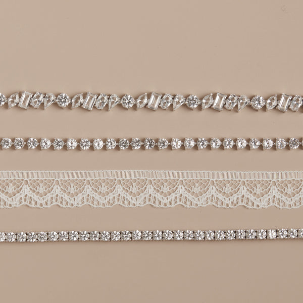 Lab Grown White Sapphire Mixed Shape Tennis Bracelet