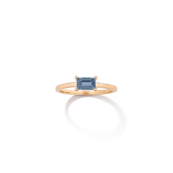 Birthstone Baguette Ring - Garnet
