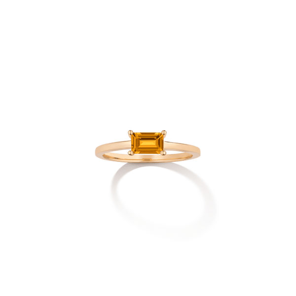 Birthstone Baguette Ring - Garnet