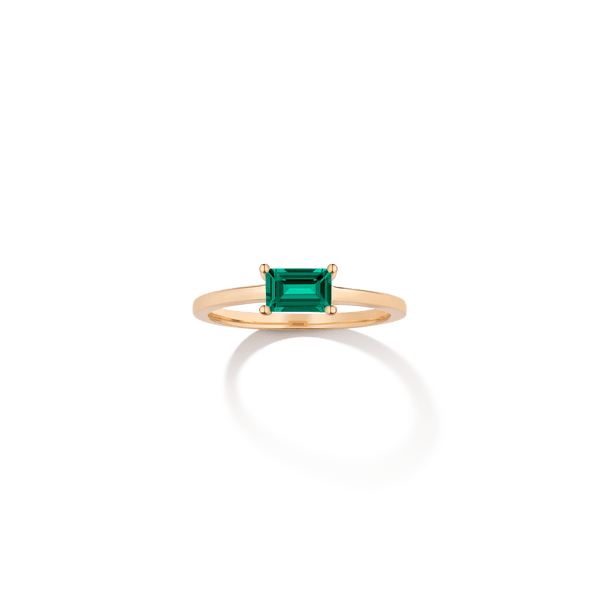 Birthstone Baguette Ring - Garnet