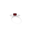Birthstone Baguette Ring - Garnet