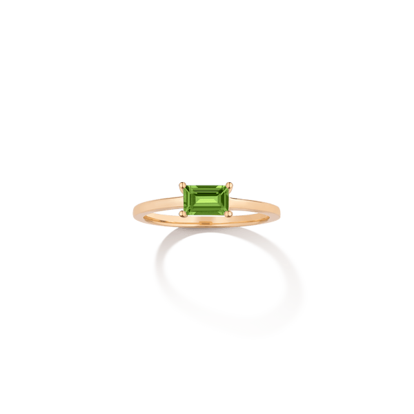 Birthstone Baguette Ring - Garnet
