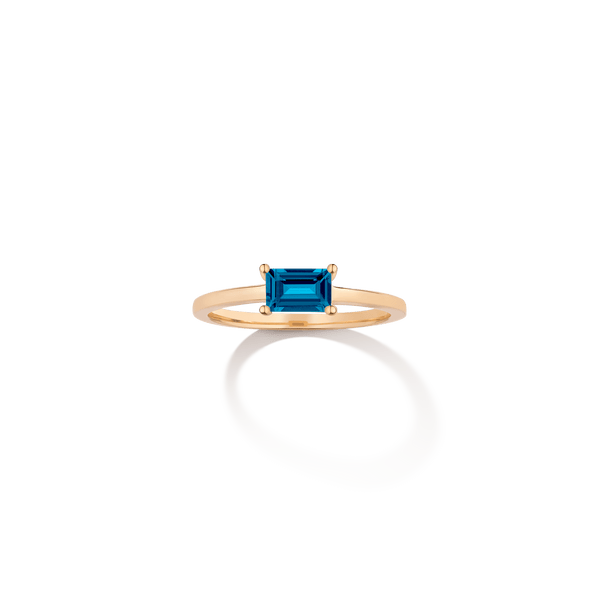 Birthstone Baguette Ring - Garnet