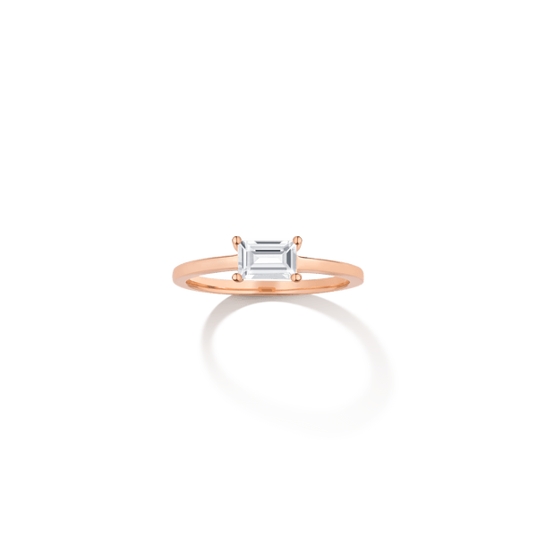 Birthstone Baguette Ring - Garnet