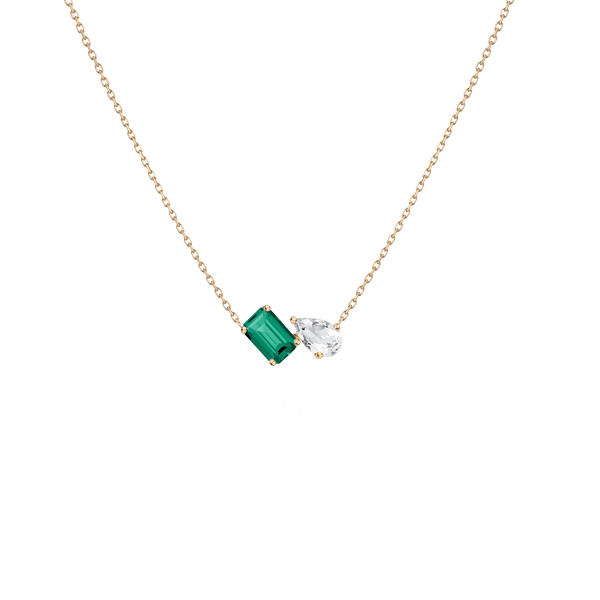 Toi et Moi Gemstone Mini Heirloom Necklace
