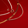 Solid Gold Herringbone Chain Necklace