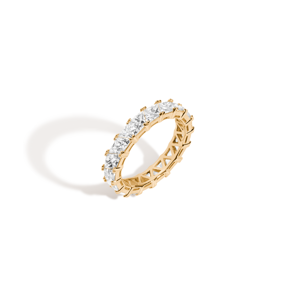 Lab Grown White Sapphire Trillion Eternity Ring