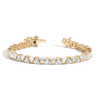 Lab Grown White Sapphire Trillion Tennis Bracelet