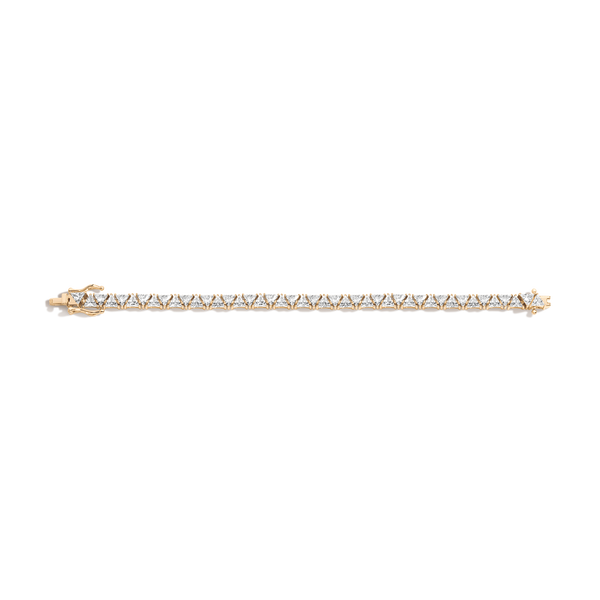 Lab Grown White Sapphire Trillion Tennis Bracelet