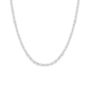 Lab Grown White Sapphire Trillion Tennis Necklace
