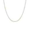 Lab Grown White Sapphire Trillion Tennis Necklace