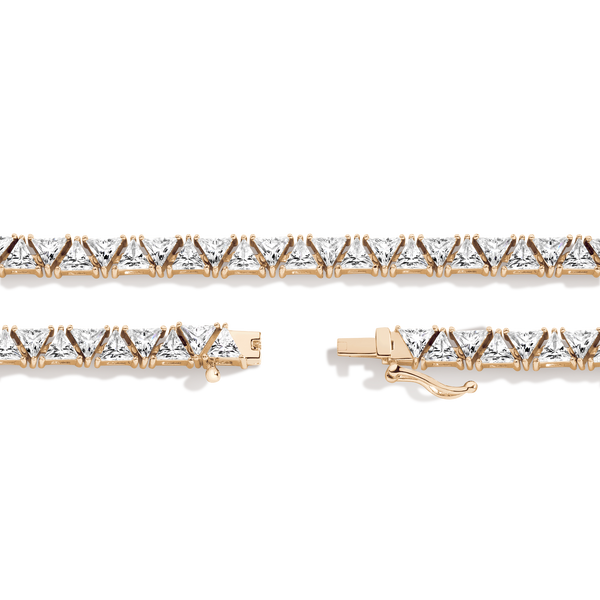 Lab Grown White Sapphire Trillion Tennis Necklace
