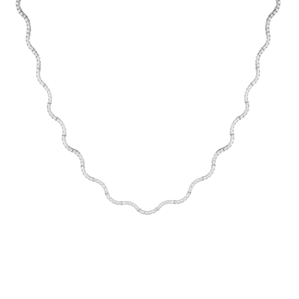 Lab Grown Diamond Wave Tennis Necklace