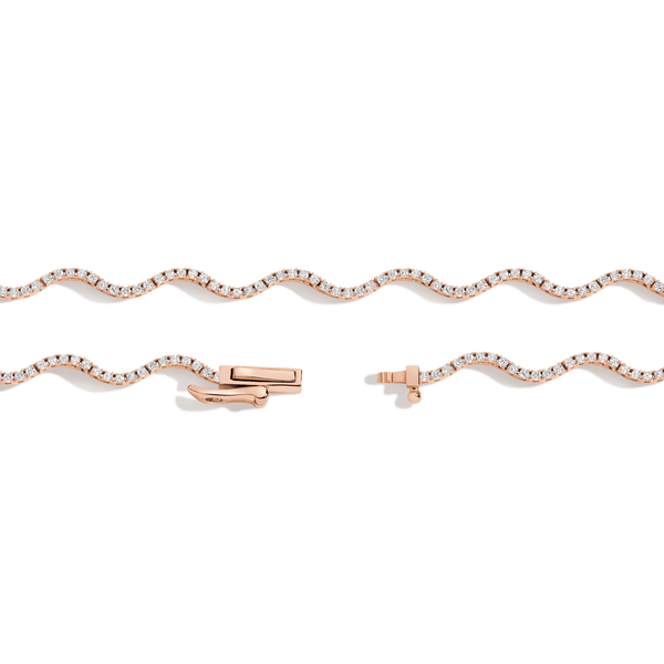 Lab Grown Diamond Wave Tennis Necklace
