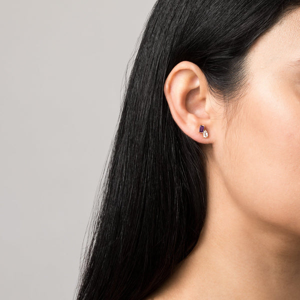 Toi et Moi Gemstone Mini Heirloom Earring