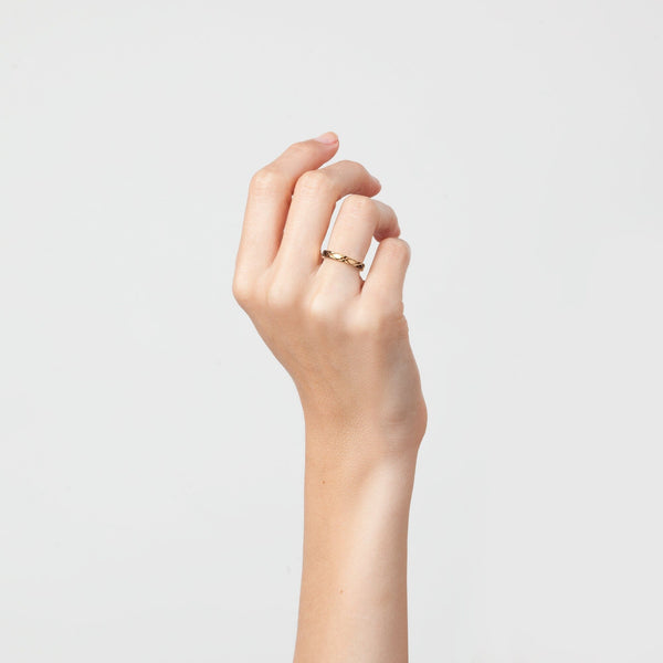 Mini Quilted Gold Ring