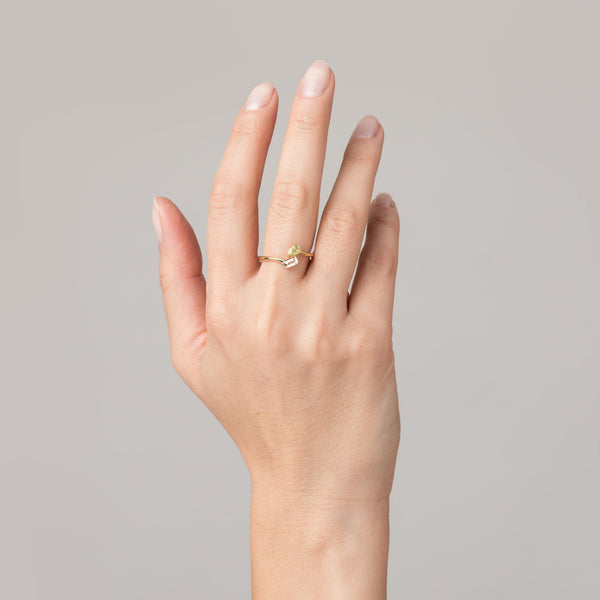 Toi et Moi Gemstone Mini Heirloom Ring