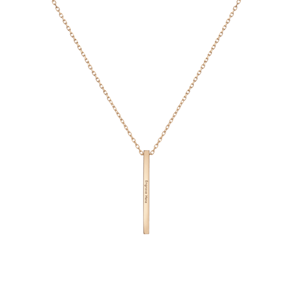 Short Gold Bar Drop Necklace