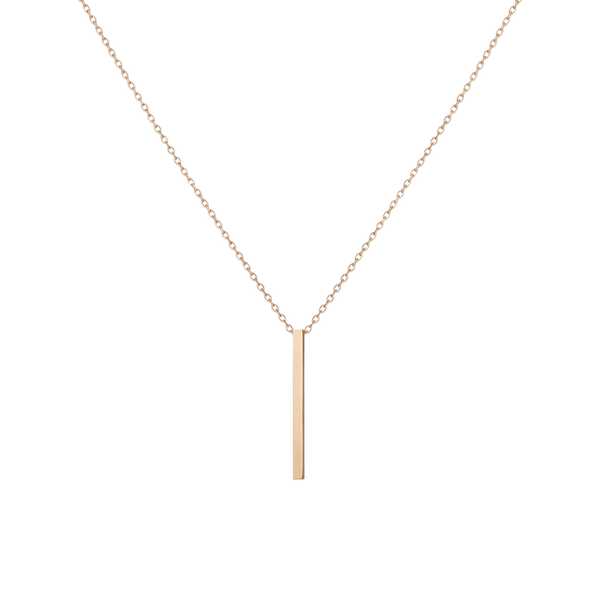 Short Gold Bar Drop Necklace