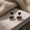 Midnight heart earrings