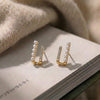 Pearl & Crystal U-Hoop Earrings