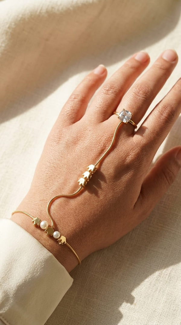 Golden Hand Chain Bracelet