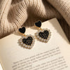 Midnight heart earrings