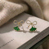 Elegant Bow & Leaf Earrings