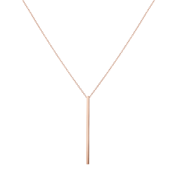 Long Gold Bar Drop Necklace