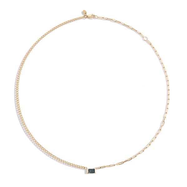 AURATE X MICHELLE: Tranquility Blue Topaz Chain Necklace