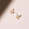 Lab Grown White Sapphire Butterfly Earrings
