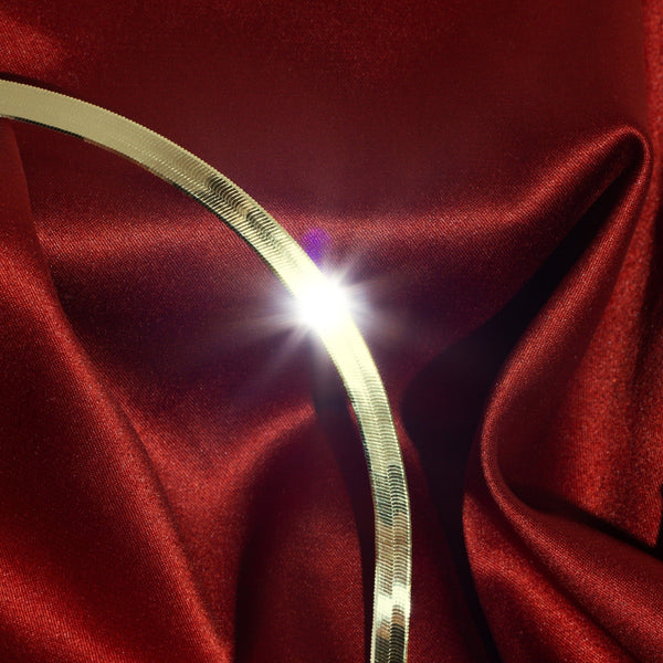 Solid Gold Herringbone Chain Necklace