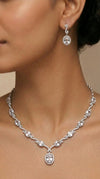 Oval Halo Drop Necklace