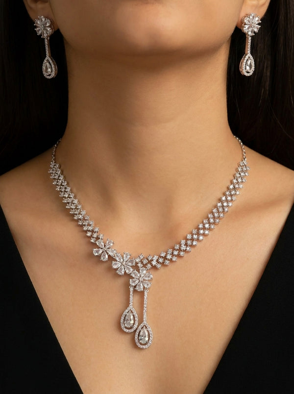 Pear-Drop Zirconia Necklace