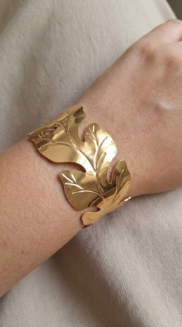 Gold Leaf Cuff Bracelet